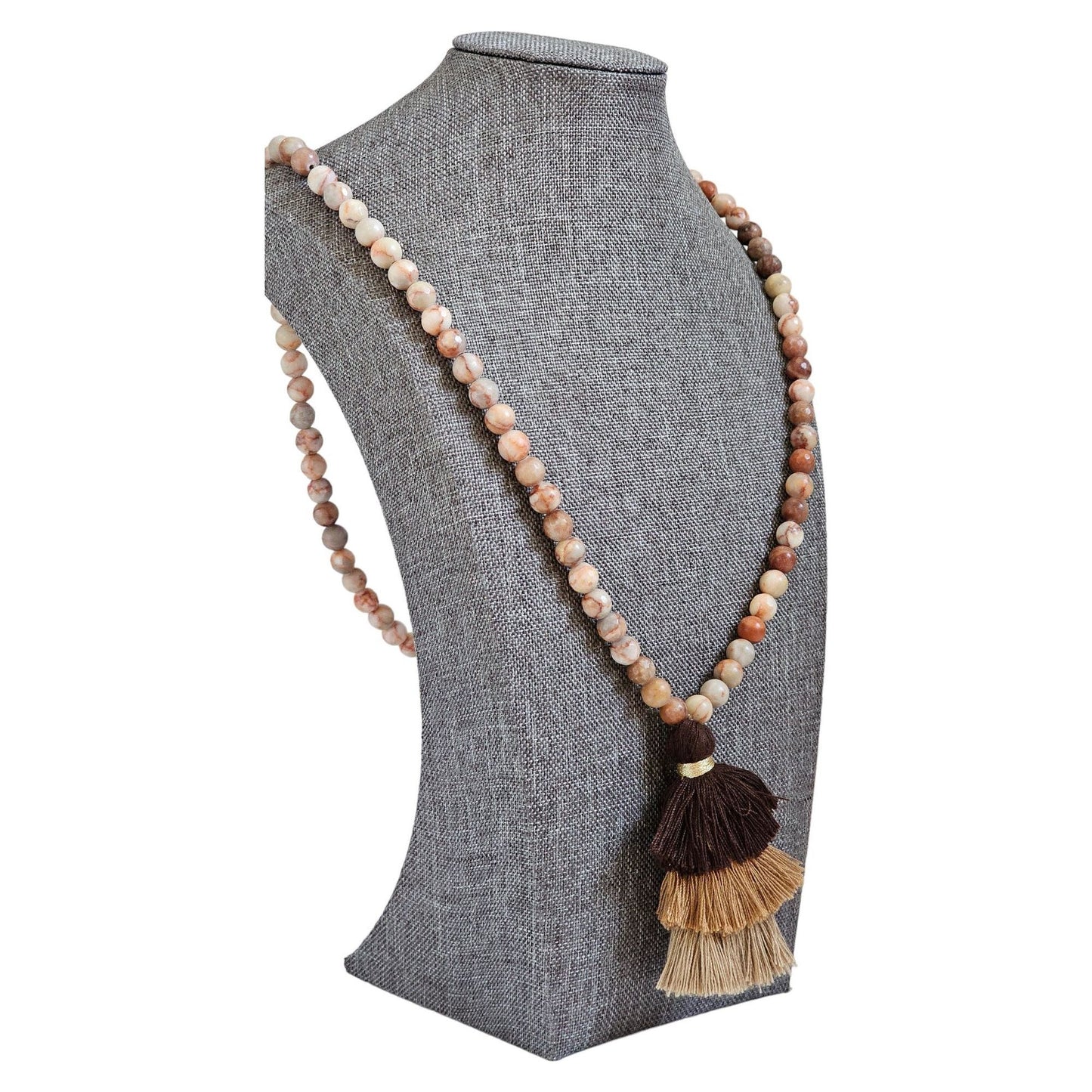Brown Tiered Tassel Necklace Necklaces Alice Jewel   