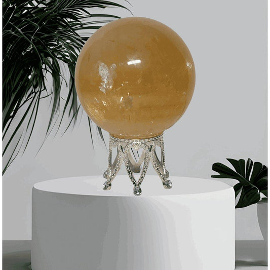 Honey Calcite Crystal Sphere quartz Alice Jewel   